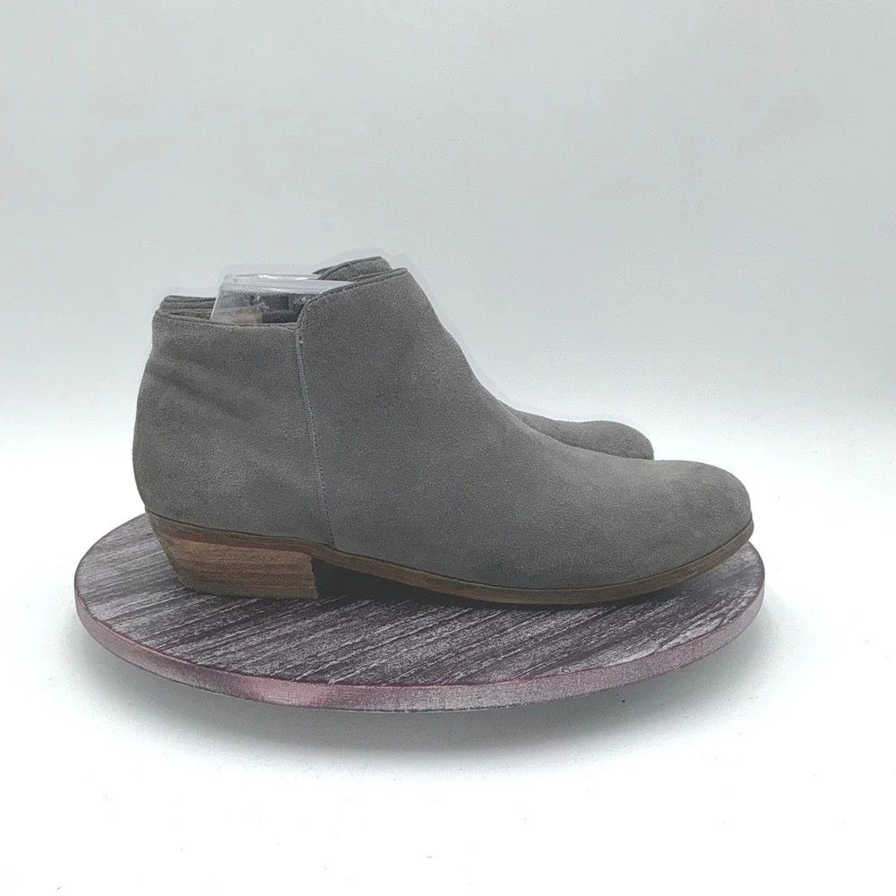 Softwalk Boots Womens 9 N‎ Rocklin Suede Leather Zip Comfort Ankle Shoes Gray